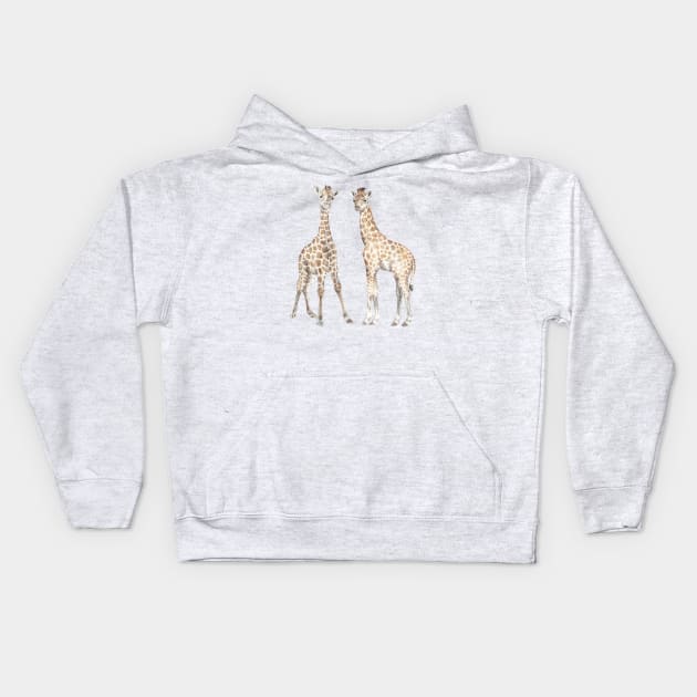 Giraffes Kids Hoodie by wanderinglaur